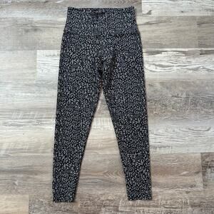 Onzie Black Grey Leopard Print High Waisted Leggings Size Small